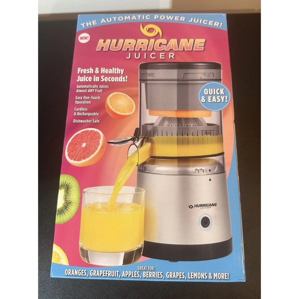 Hurricane Juicer Automatic Power Juicer Cordless Rechargeable 23086 Silver New - Picture 2 of 9